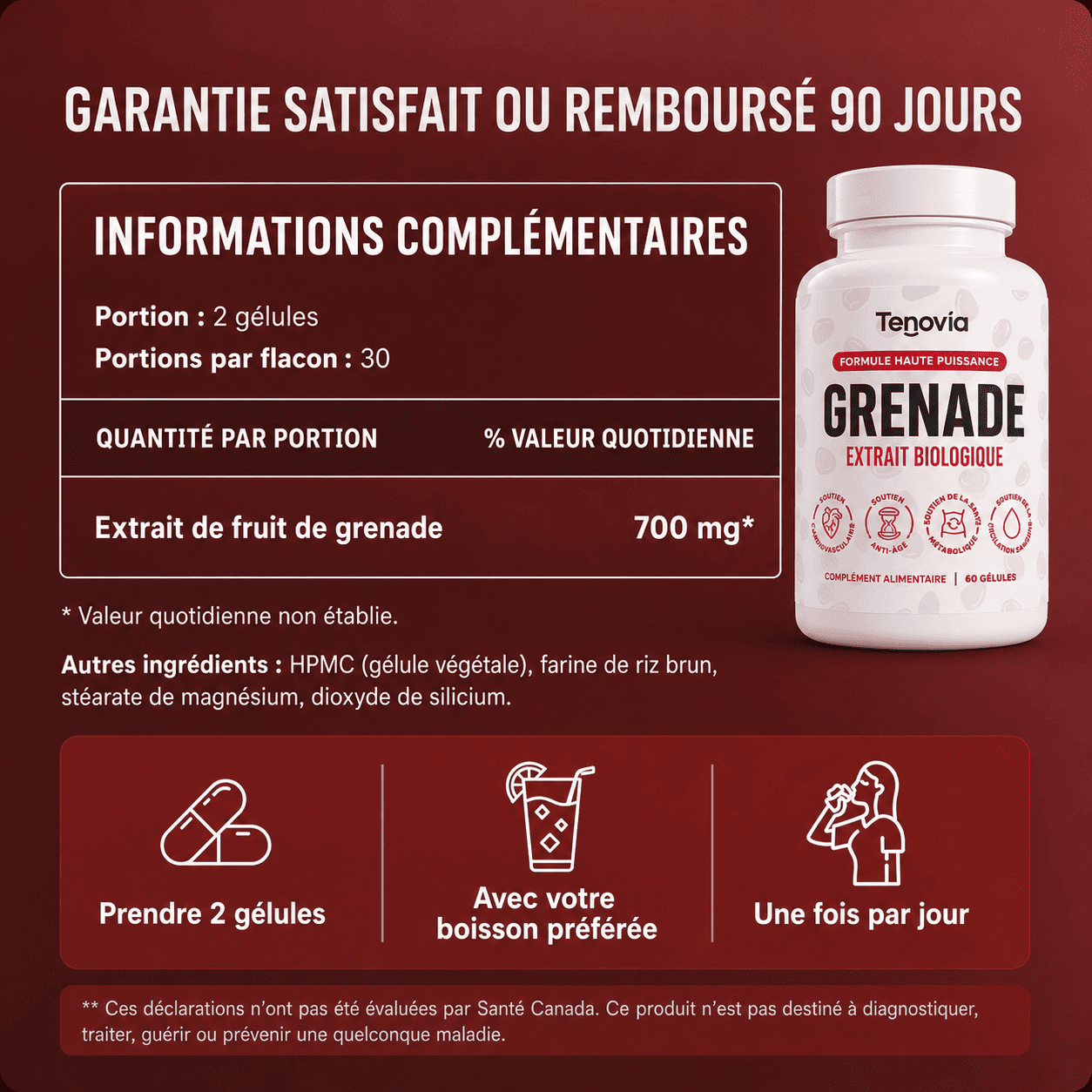 Tenovia - Gélules d'Extrait de Grenade Bio