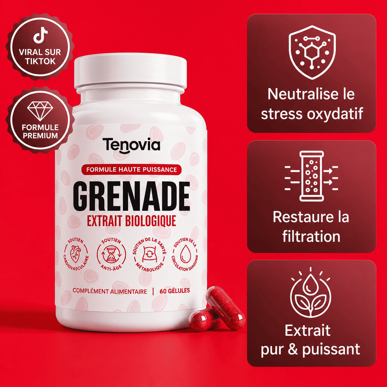 Tenovia - Gélules d'Extrait de Grenade Bio